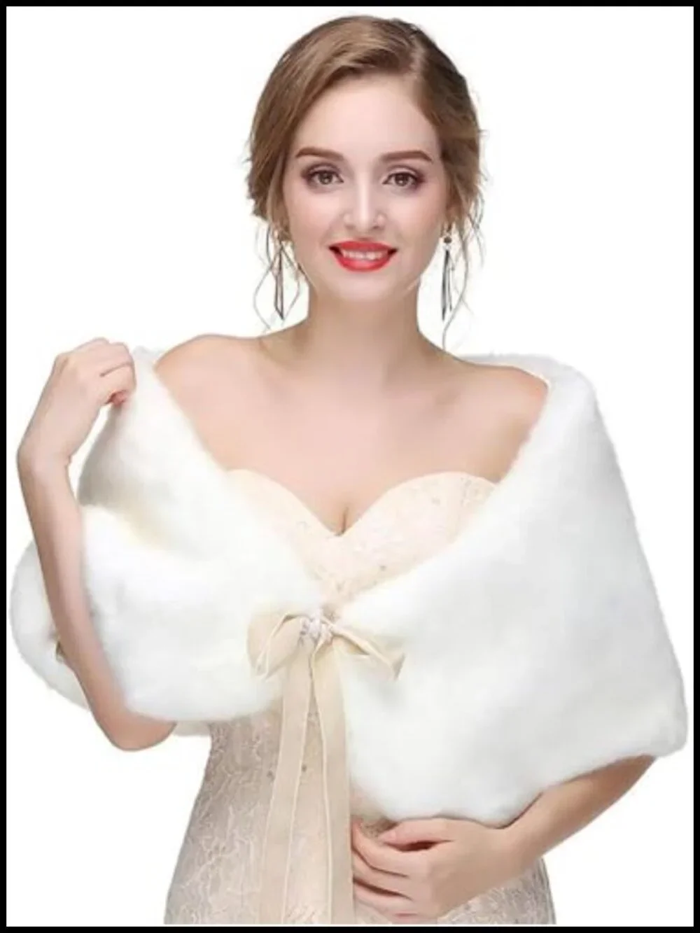 Faux Fur Shawl Wrap Wedding Bridal Stole Scarf